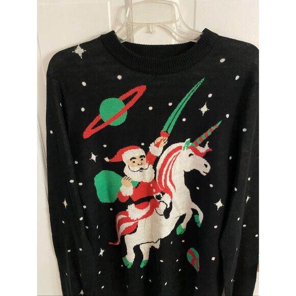 Tipsy Elves Santa unicorn ugly Christmas sweater size XL - Picture 2 of 6